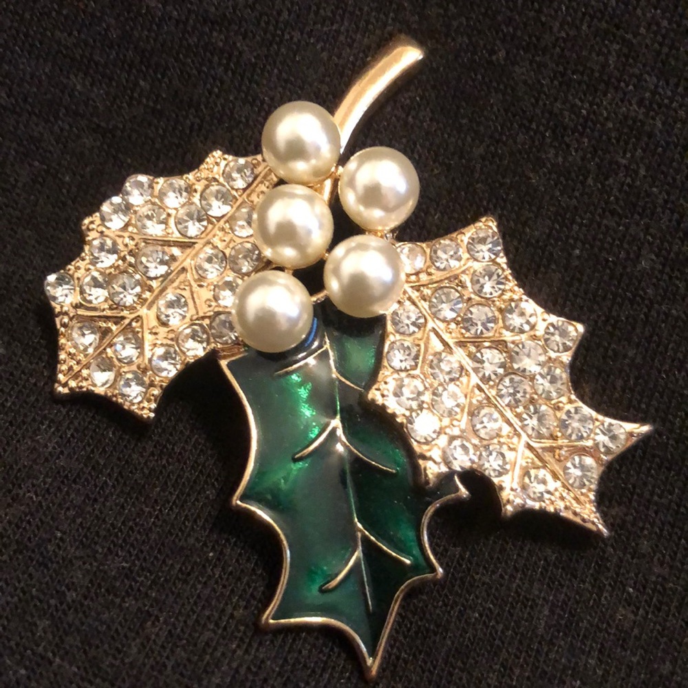 Christmas Mistletoe Brooch